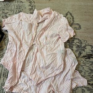 Lauren Ralph Lauren Pink and White Striped Shirt